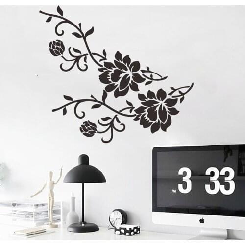 Flower Wall Stickers Home Decor For Childrens Room Fridge Living Room Art Poster Peel & Stick Waterpoof Removable PVC Wallpaper