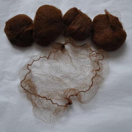 Wholesale Price 300 Pieces A Bag Invisible Wig Hairnet Coffee Color Nylon Material With Elastic Lines