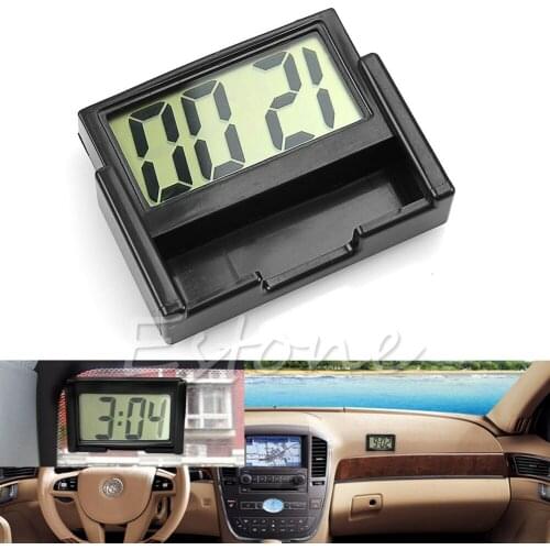 Newest Car Auto Interior Dashboard Desk LCD Screen Digital Clock Self-Adhesive Bracket Car Accessories