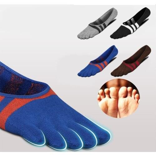 NEW Hot Selling Mens Cotton Five Toe Sock Pure Five Finger Socks Breathable Absorbent Deodorant Boat Sock Ship sock 4Pair/lot