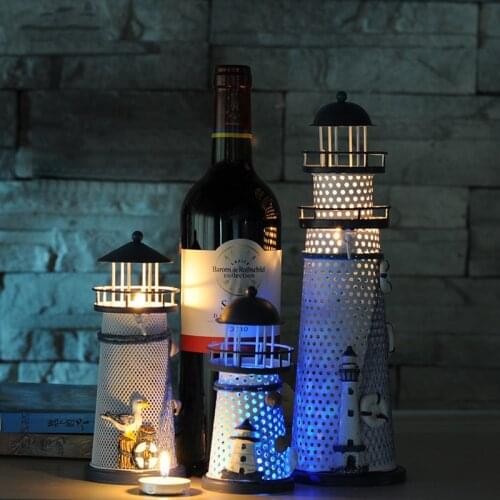 Novelty Mediterranean Style LED Night Light Lighthouse Candlestick Home Decorations Christmas Lights Birthday Gifts lamp