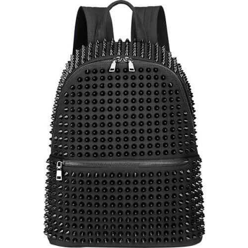 New Fashion Rivet Women Backpacks High Quality Canvas Female Ladies Bag Korean Student Backpack Girl Preppy Style School Bag