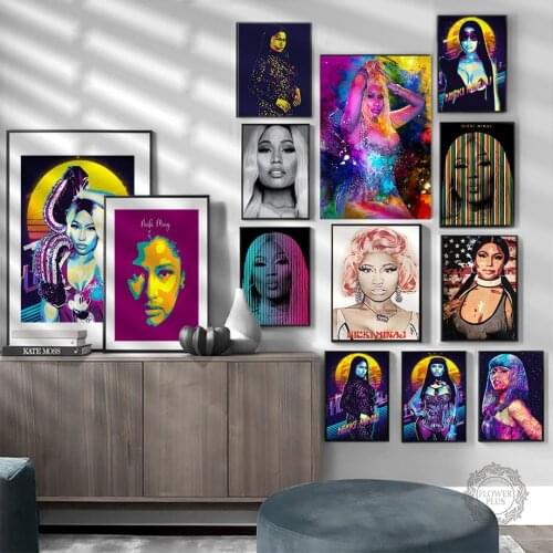Posters and Prints Nicki Minaj Rapper Music Singer Star Album Gift Oil Painting Wall Art Canvas Picture Living Room Home Decor
