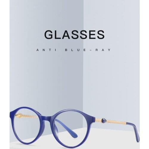 Dropshipping Fancy Style Round Shape TR90 Optical Frame Anti Blue Light Blocking Glasses
