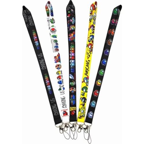 Among Us Game Keychain Straps Rope Cell Phone Neck Strap Lanyard for ID Card Key Chain DIY Lanyards Hanging Rope Party Gift