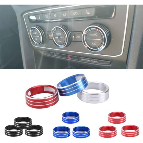 Air Conditioning Knob Decorative Cover Ring Adjust Trim Cover For VW Tiguan Atlas T-roc Ateca FR Passat B8 Variant 2017-2019