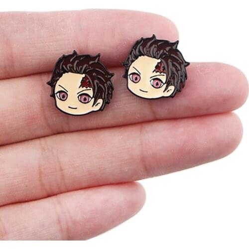 DZ960 Anime Demon Slayer Kimetsu No Yaiba Blade of Ghost Studs Earrings For Womens Enamel Earrings Party Jewelry Gifts Girls