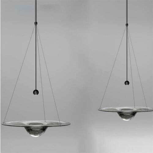 Nordic Restaurant Flying Saucer Glass Pendant Lights Dining Room Danish Design Loft Magic Lighting Engineering Pendant Lamps