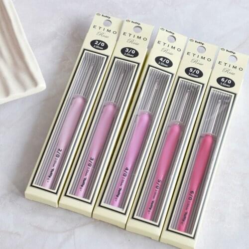 Hot Japan Tulip Ter/tel Crochet Hook Pink Resin Handle Knitting Needles Original Authentic Imported From Japan 0.6-6mm