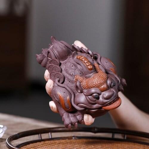 Mascot Zisha three-legged golden cicada decoration statue Modern art handmade statue Home Living Room Bedroom Lucky Decoration