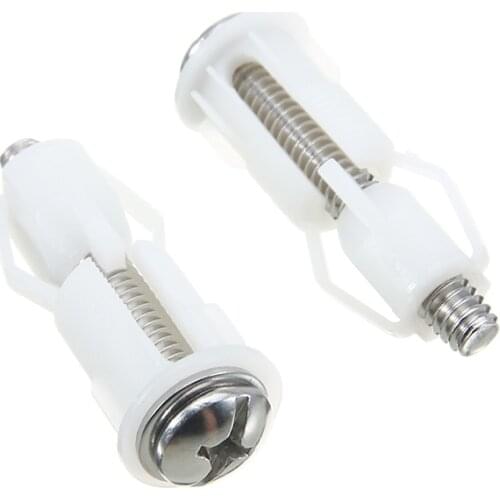 2Pcs Universal Top Fix Toilet Cover Seat Screws Well Nut Pan Fixing WC Blind Hole Fitting Kit Toilet Seat Hinges Commode