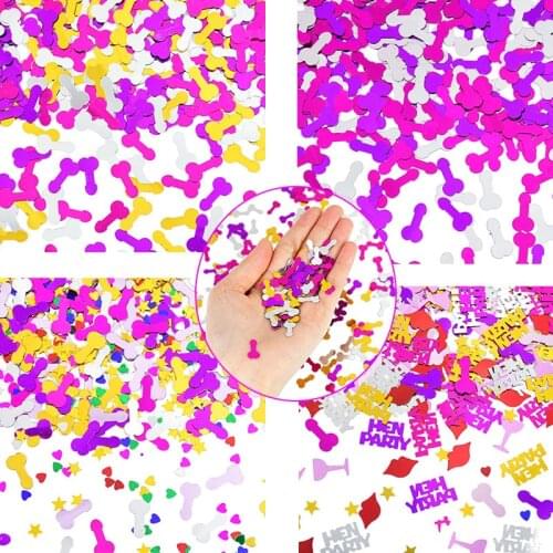15g Colorful Romantic Willy Penis Confetti Bachelor Party Scraping Paper Dining Table Decoration Wedding Hen Party Supplies