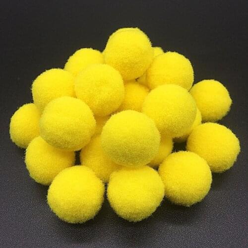 Yellow Pompom 10/15/20/25/30mm Mini Fluffy Soft Pompones Pompoms Ball Handmade Kids Toy Wedding Decor DIY Sewing Craft Supplies