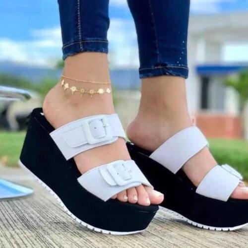 2021Woman Wedges Slippers Casual Shoes Ladies Fashion Slip-On Female High Quality Sandals Woman Shoes New Z2021