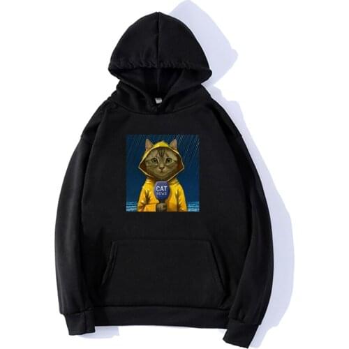 Funny Cat News Hoodies Women Graphics Cat Print Ladies Sweatshirt Hoodie Female Long Sleeve Hooded Sweatshirts Sudadera Mujer