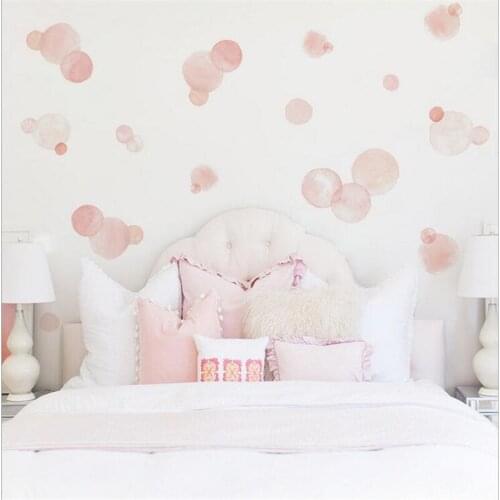 One PCS New wall stickers for kids room pink dots children room home decoration for kindergarten party layout 30*60CM