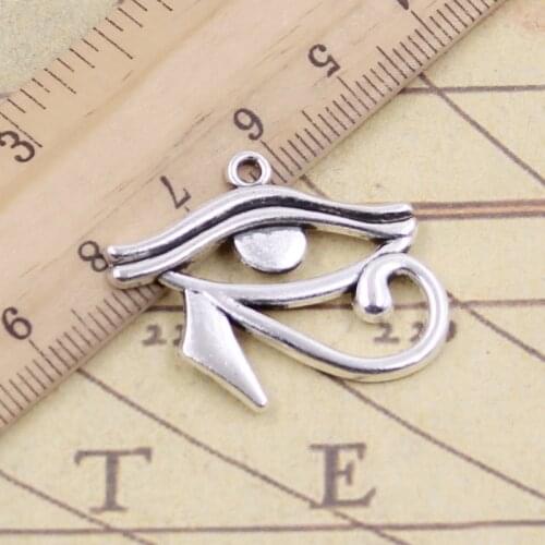 10pcs Charms Ancient Egypt Eye Of Horus 33x27mm Tibetan Bronze Silver Color Pendants Antique Jewelry Making DIY Handmade Craft