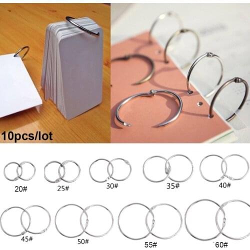 10pc Notebook Loose Leaf Binder Book Binder Hinged Rings Circle Book Hoops Album Ring Scrapbook Binding Craft Photo Album Split