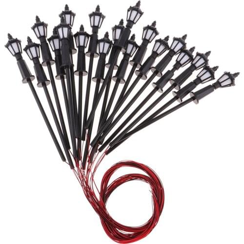 20pc HO Freight Yard LED Model Railway Yard Spot Garden Lights 1:75 Scale 3V 10cm