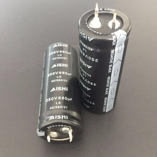 5pcs 680uF 250V Aishi LK Series 22x55mm 250V680uF Snap-in PSU Aluminum Electrolytic capacitor