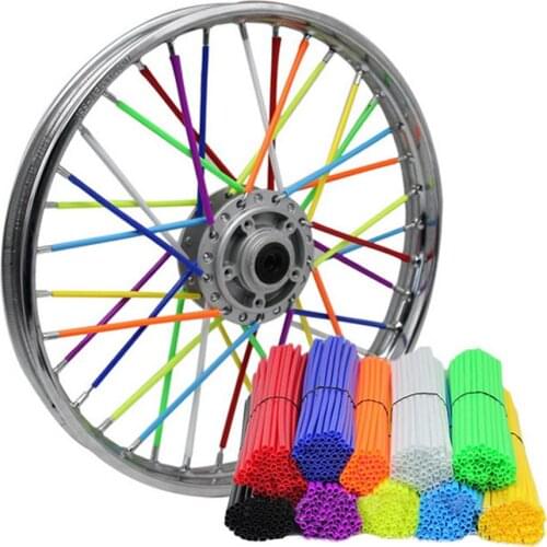 72pcs/Pack Bike Wheel Spoke Protector Colorful Motocross Rims Skins Covers Off Road Bike Guard Wraps Kit Motorcycle Bike Guard