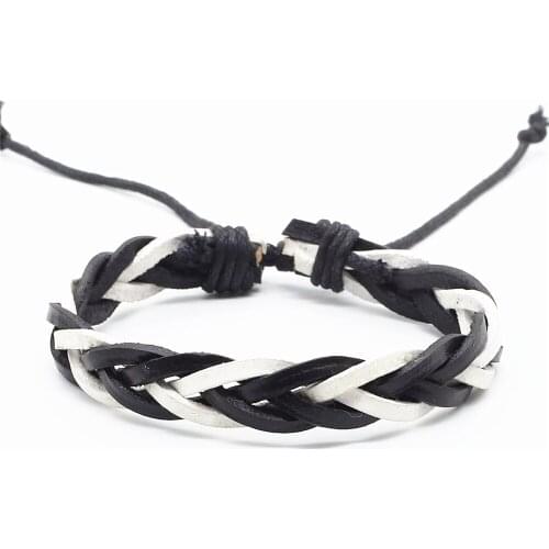 Handmade New Fashion Trendy Braid Vintage Wrap Rope Weave Female Femme Homme Male Leather Women Bracelet For Women Men Jewelry