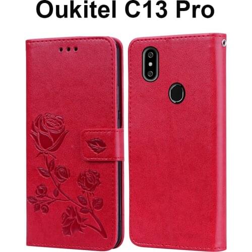 PU Leather Wallet Case Cover For Oukitel C13 Pro Mobile Phone Bag Cover For Oukitel C13 Pro Silicon Case With Stand Card Holder