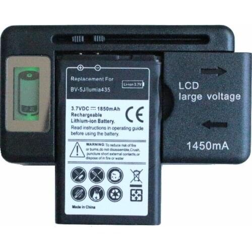 Ciszean 1850mAh BV-5J / BV 5J / BV5J Replacement Battery + LCD Charger For Microsoft Nokia Lumia 435 Lumia435 532 RM1069 1071