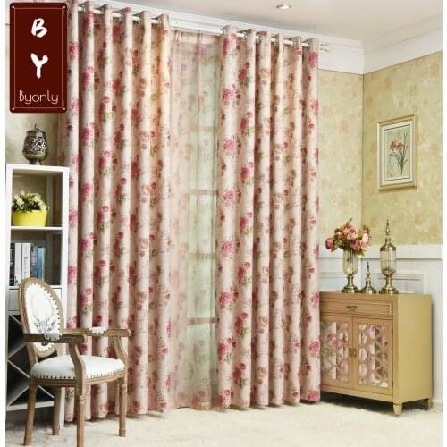 European style Floral Curtains Simple and Modern Shade Curtains Floorto ceiling Floating Curtains for Living Dining Room Bedroom