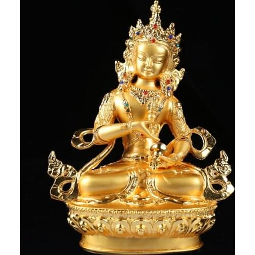Efficacious Vajrasattva/Kingkong Gilding 14.5cm Gold Buddha Alloy Metal Buddhist Suppliers Home/ Office Decorate Statue Craft