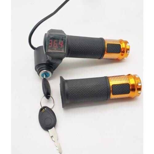 Electric car speed control switch with electric door lock voltage display 12-72V universal modified electric bicycle manual spee