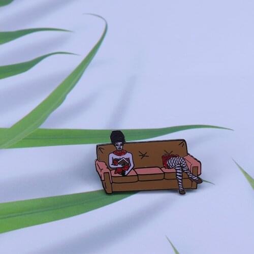 Couch Lady Enamel Pin