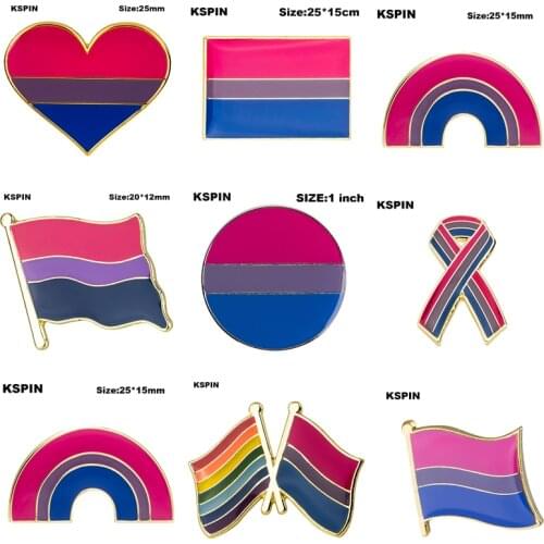 Bisexual pride heart shaped flag lapel pin badge pin Brooch Icons XY0632