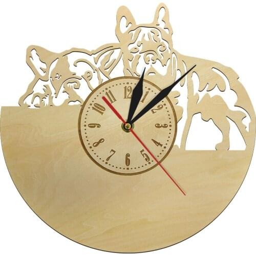 French Bulldog 3D Wall Clock Modern Design Decoration Maison Eco Friendly Natural Wall Art For Children Pet Lover Children Gift