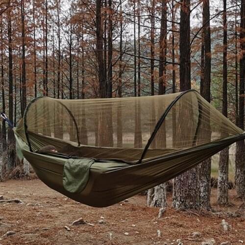 1 Set Hammock Eco-friendly Breathable High Density Hammock Mosquito Net for Forest Automatically open mosquito net Outdoor Tools