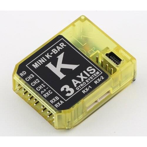 Kbar Yellow K8V 23-axis gyroscope for Mikado Vbar Align T-rex toy sports, 3-axis finless gyroscope system