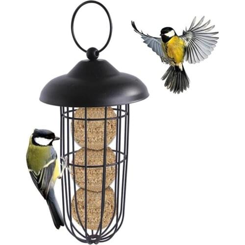 Wrought Iron Bird Feeder Can Hang Outdoor Portable Bird Feeder Balcony Garden Parrot Pet Stand Bird Feeder Feeding Supplies