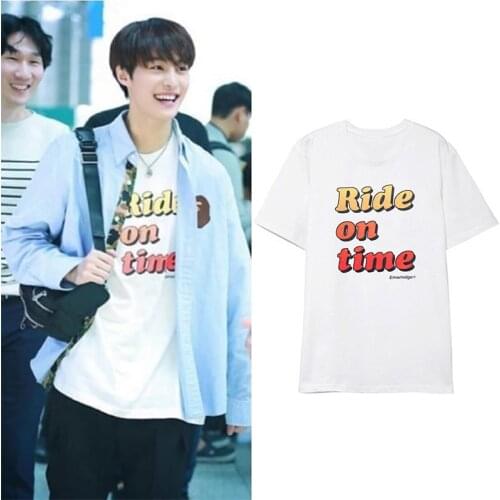 KPOP NCT WayV T Shirts Hip Hop Casual Loose Harajuku Ulzzang Shirts Men/women Short Sleeve Streetwear Tee Shirt Ride on Time