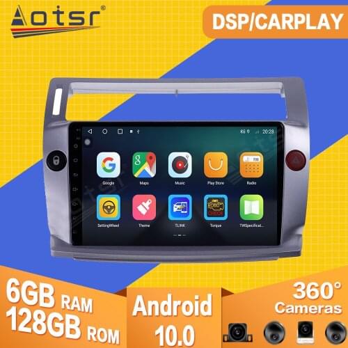 For Citroen C4 C-Triomphe C-Quatre 2004-2014 Android Car Tape Radio Recorder Player GPS Navigation Carplay Multimedia Head Unit