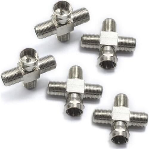 Upgraded RF Connector 5Pcs F Male Plug to Female Plug Set-top Box Converter Plug TV Tuner Antenna Connector