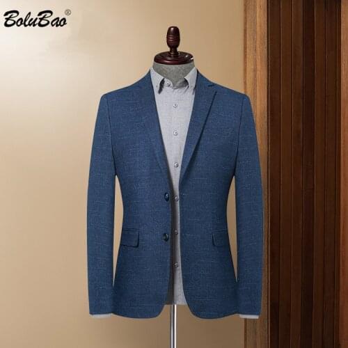 BOLUBAO Brand Men Blazer Coats Slim Fit Business Mens Turndown Collar Office Suit Fashion Warm Autumn Wool Blazers Coat Male