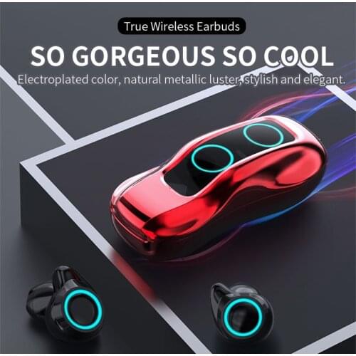 TWS Bluetooth 5.0 Earphones Wireless Headphone Sports car shape Headsets 3D Stereo For Gaming Headsets