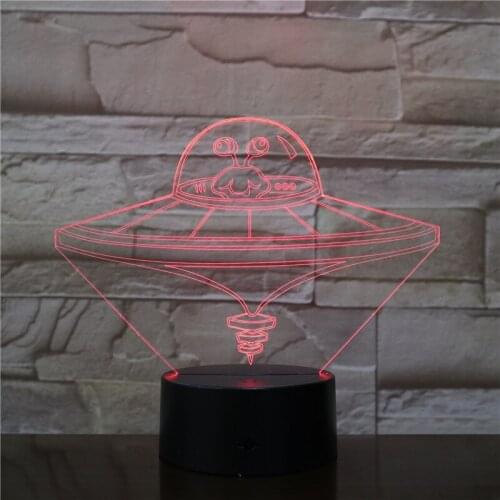 UFO Spacecraft Spaceship 7 Colors Led Night Light Kids Toys Table Touch Lampara Creative Birthday Cool New 3D Lamp Dropship 2458