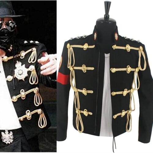 NEW MJ Michael Jackson Royal England Military Black Woolen Formal Dress Jacket Rare Gift Performance Collection