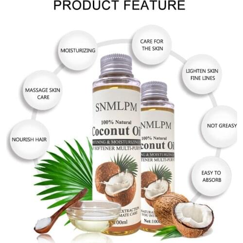 Organic Fractional Coconut Oil,Non-Greasy & Fragrance-Free for Hair, Skin And Versatile Carrier Oil 100ml