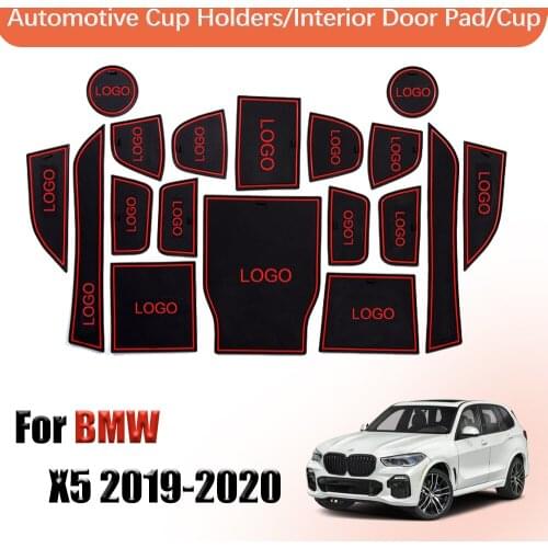Door groove mat Anti-Slip Gate Slot Cup Mat for BMW X5 2019 2020 G05 Door Groove Non-slip Pad Accessories Car sticker