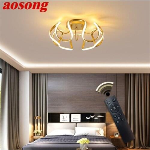 AOSONG Led Ceiling Lights Fixtures with Remote Control 3 Colors Brightness Adjustable and Dimmable Home For Living Room Bedroom