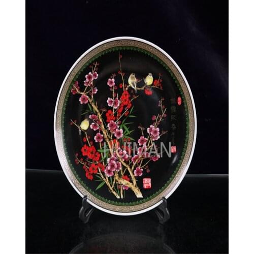 Elaborate China Porcelain Hand Painting Rich And Honored Flower Being In Full Flower Dish Crafts Home Decoration