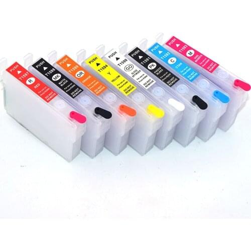 R 2000 8color *15ml/ PC for Epson T1590-T1599 Refillable Ink Cartridge with ARC Chip For Epson Stylus R2000 Inkjet Printer