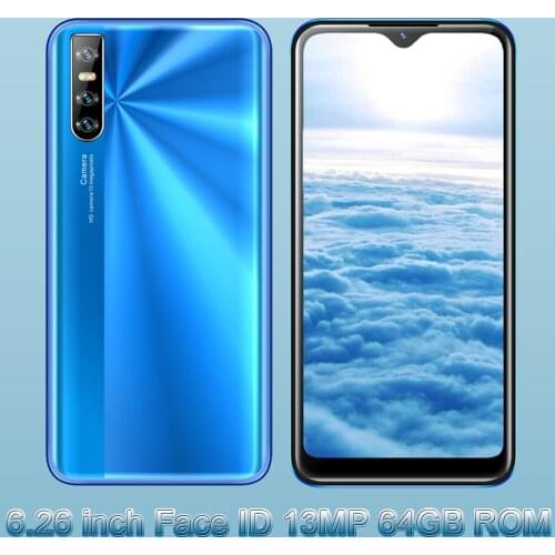 10X 6.26 inch Water Drop Screen 4GB RAM 64GB ROM 13mp HD Camera Face ID Quad Core Mobile phones Unlocked MTK Android Smartphones
